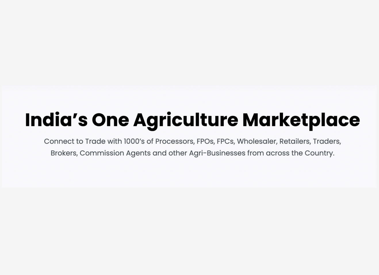 Amotrade - A platform for Agriculture Business Community goes live today